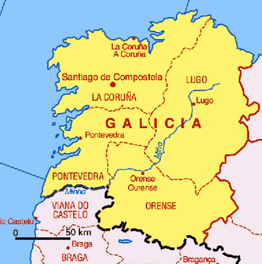 Mapa da Galícia